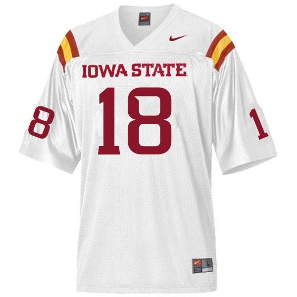 Men #18 Devin Larsen Iowa State Cyclones College Football Jerseys Sale-White